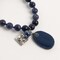 Earth's Jewels Semi-Precious Jasper Sodalite Natural Blue Gemstone Bracelet, Agate & Lock Charm